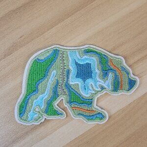 Topo Map Bear Iron-on Patch